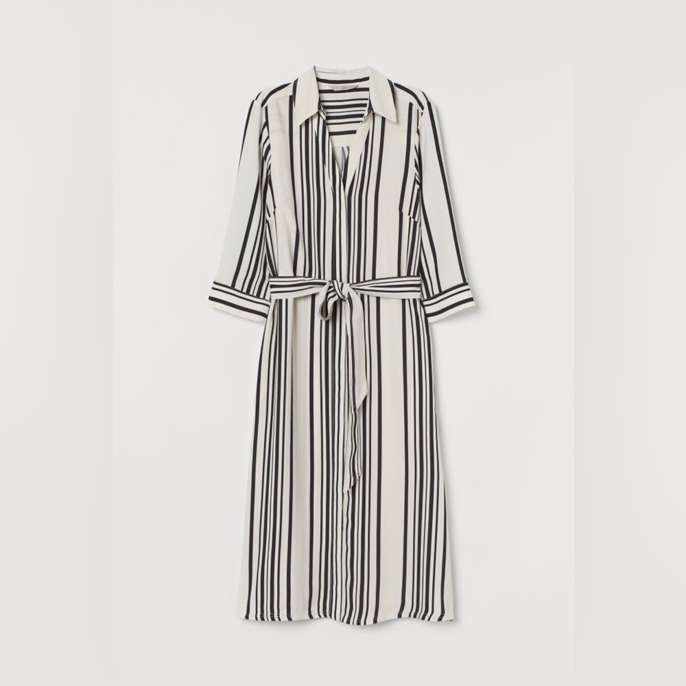 Button up Striped shirt Dress H&M NEW